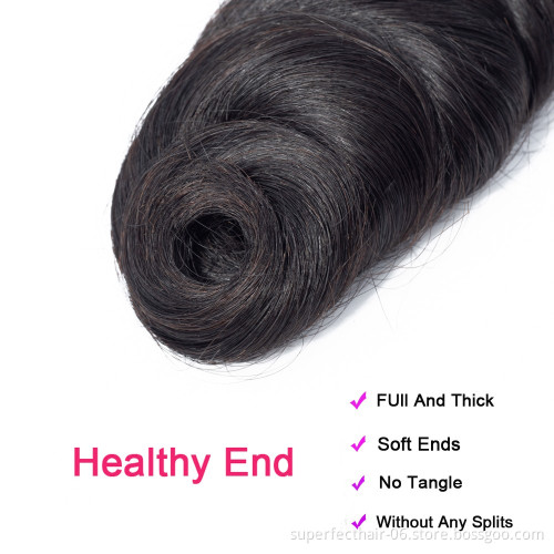 Raw Indian Hair Unprocessed Virgin Human Hair Weave Loose Wave Bundles